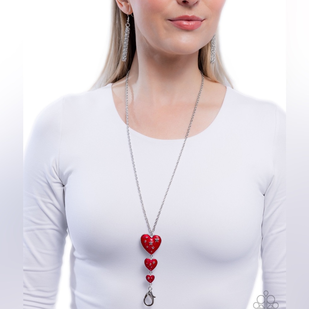 NWT Red Heart Pendant Necklace & Earring(Last Set)